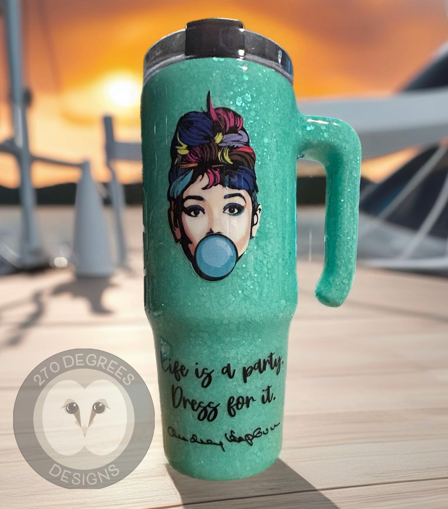 Audrey - 30 oz. Curve Tumbler w/handle