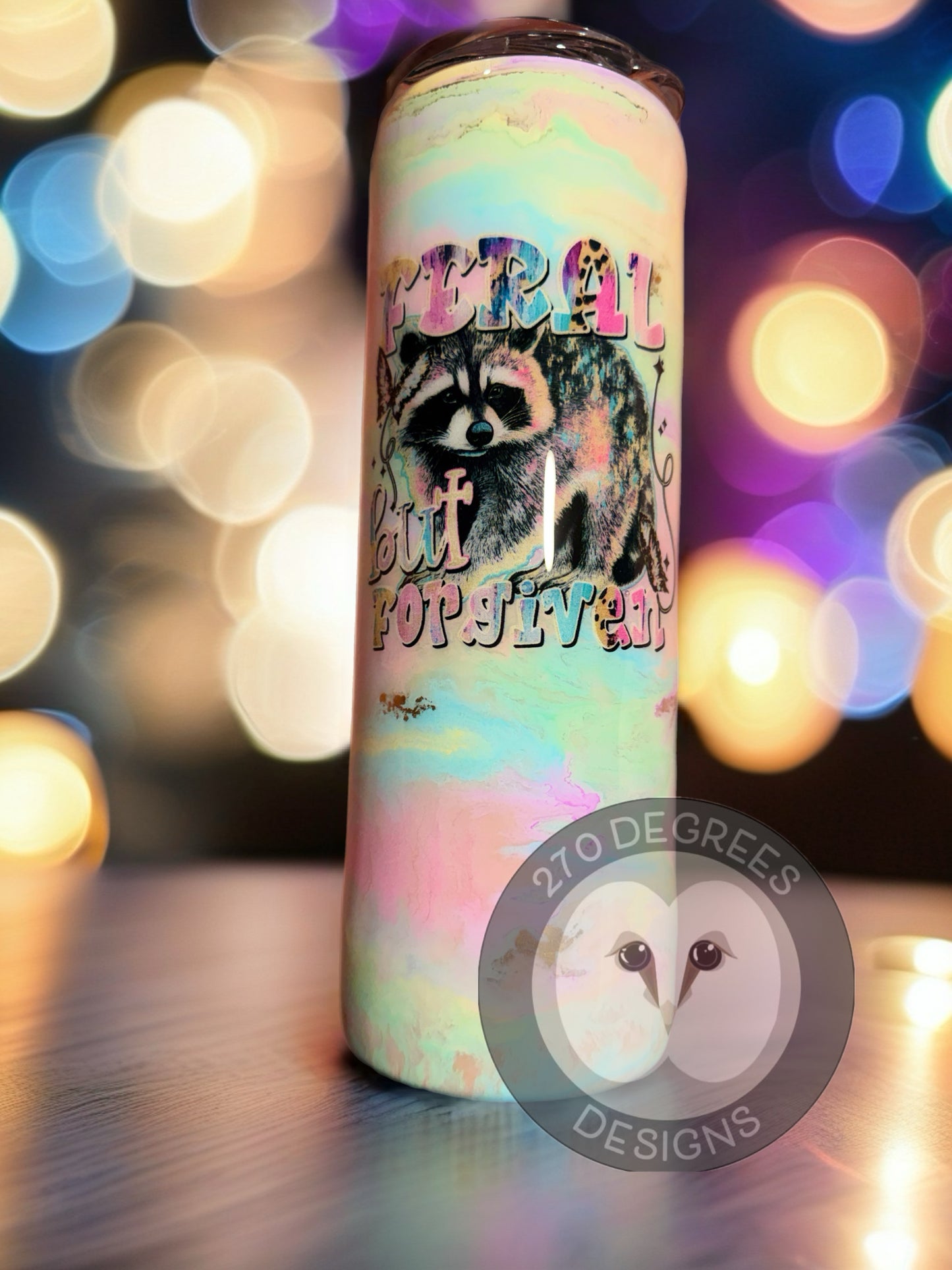 Forgiven but Feral - 20 oz. Skinny Tumbler w/handle