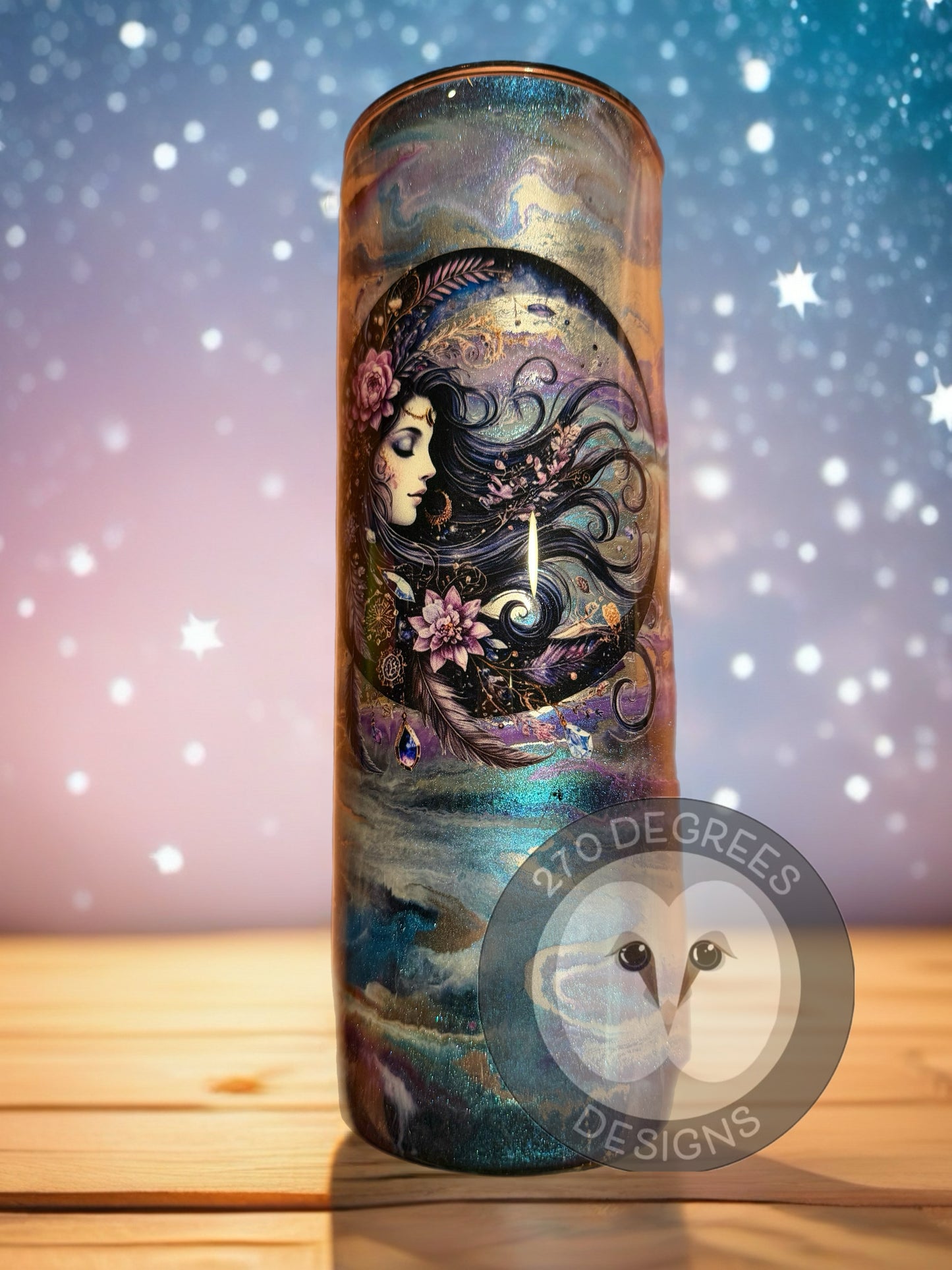 Moon Goddess - 20 oz. Skinny Tumbler w/handle