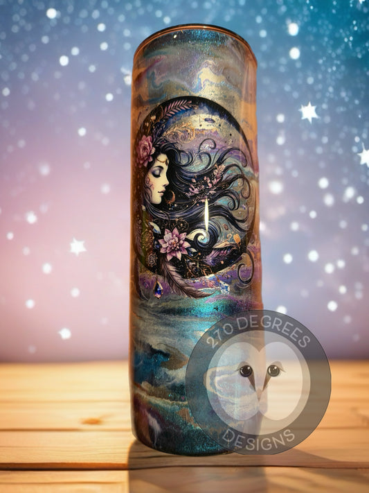 Moon Goddess - 20 oz. Skinny Tumbler w/handle
