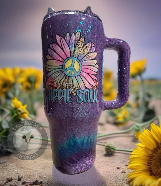 Hippie Soul - 40 oz. Curve Tumbler w/handle