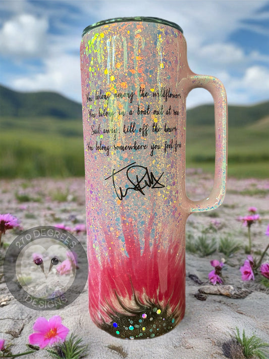 Wildflowers - 20 oz. Skinny Tumbler with Handle
