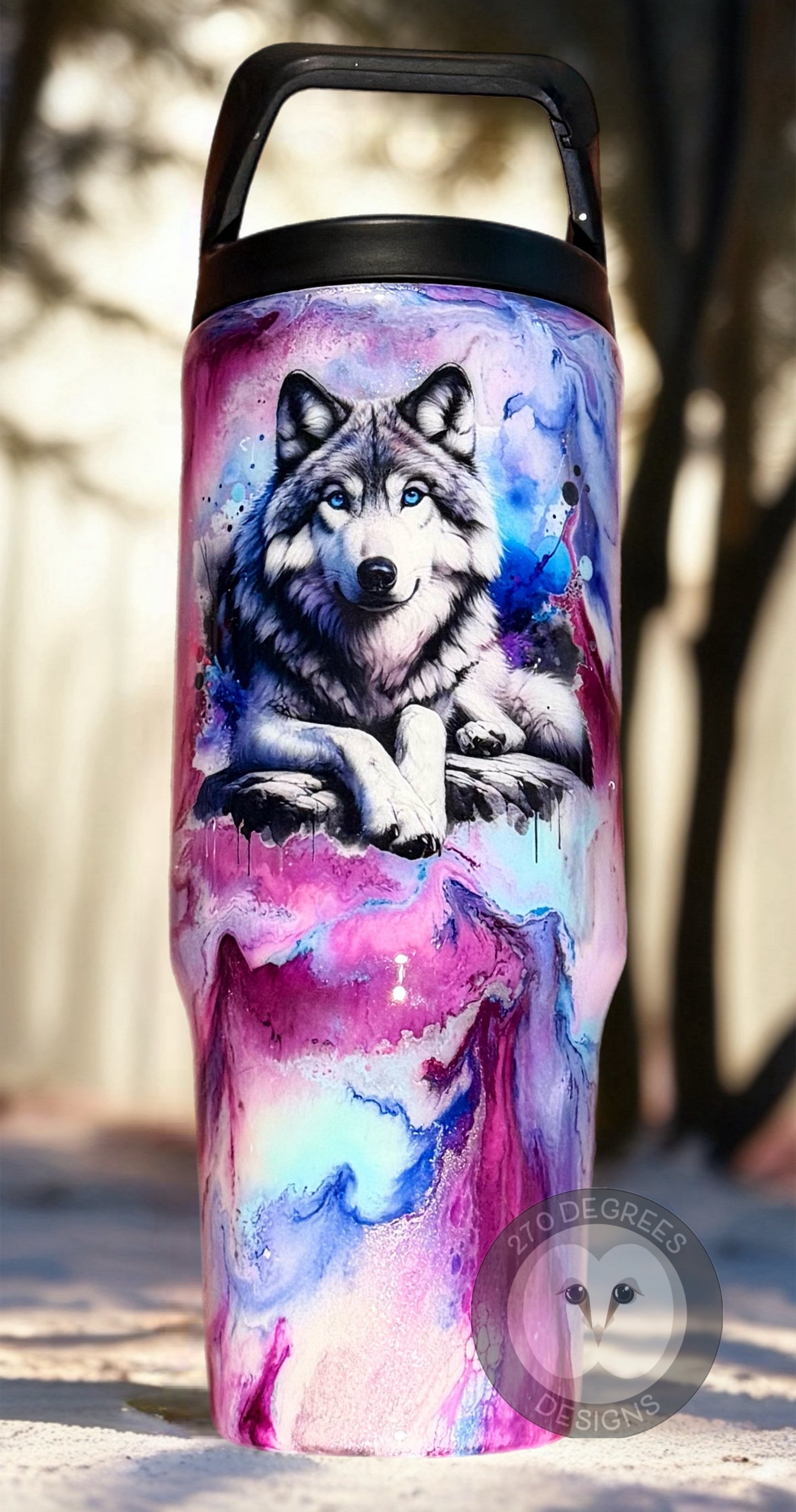 Wolf - 30 oz. Clip Mate Tumbler w/handle