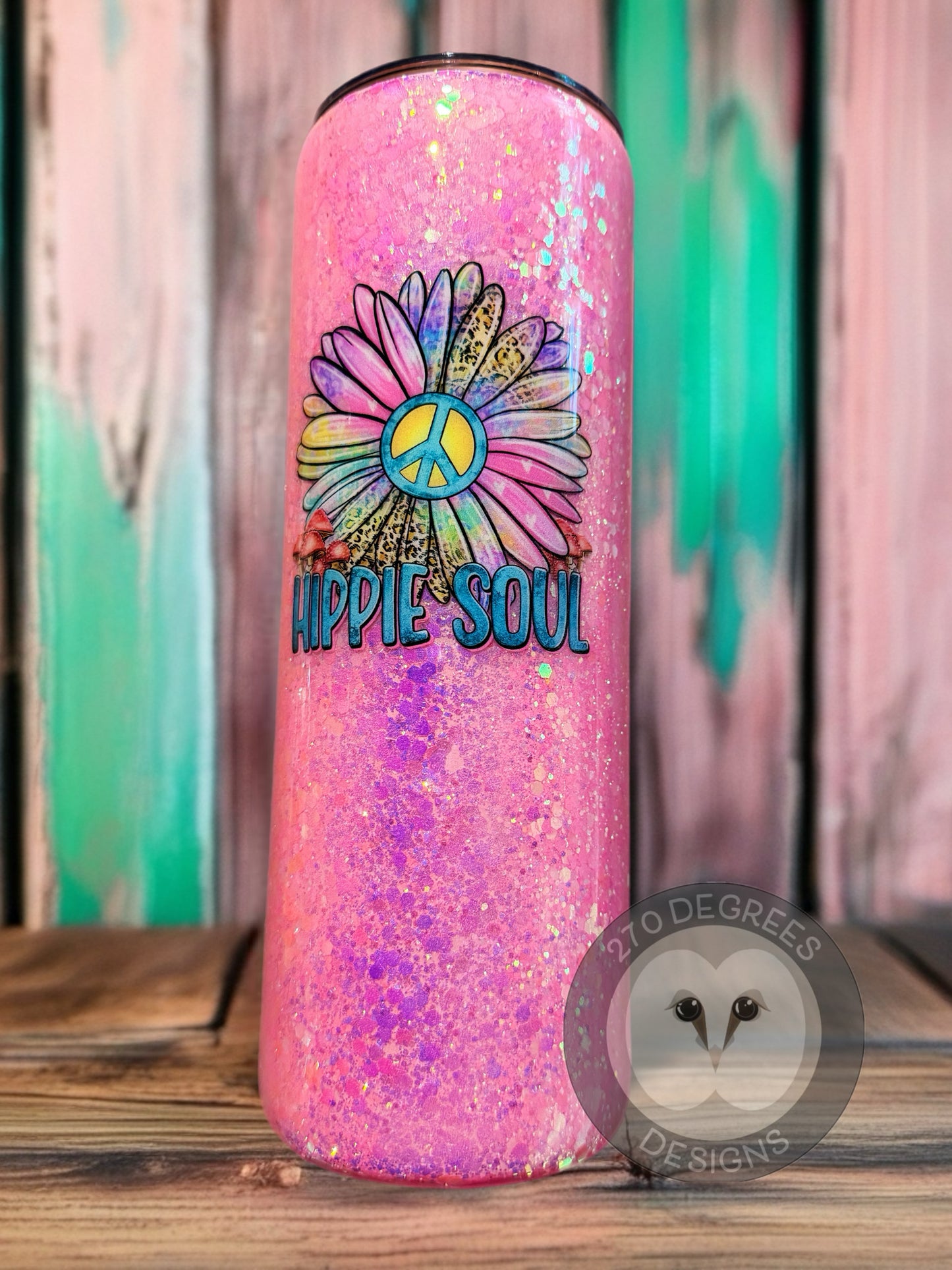 Hippie  - 20 oz. Skinny Tumbler w/handle